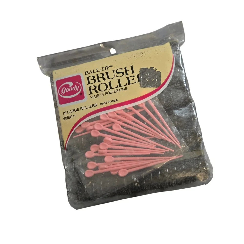 Vintage Goody Ball Tip Brush Rollers Set 14 Small‎ 12 Large Plus Roller Pins